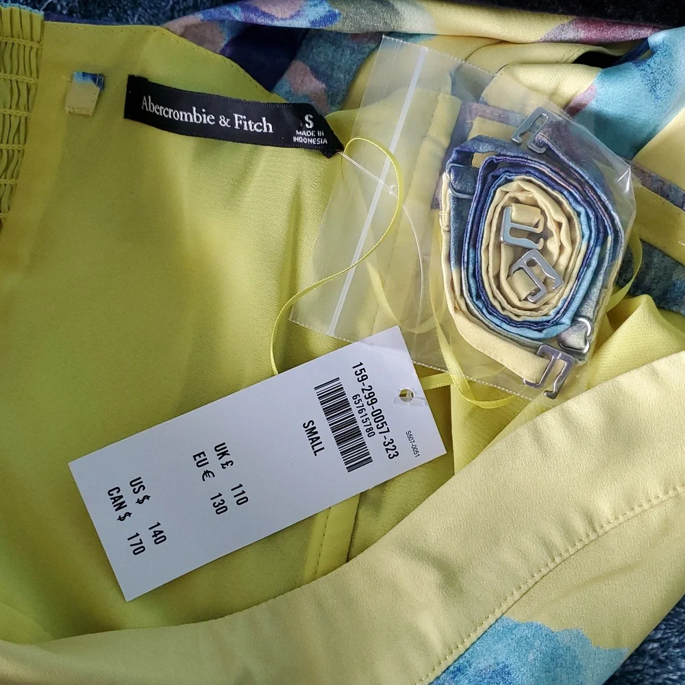 Abercrombie & Fitch Yellow Floral Maxi Sundress Dress
